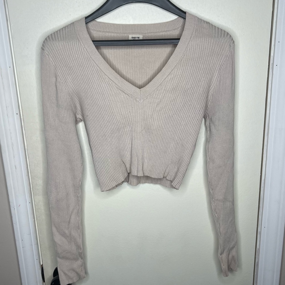 Garage Long Sleeve Crop Top